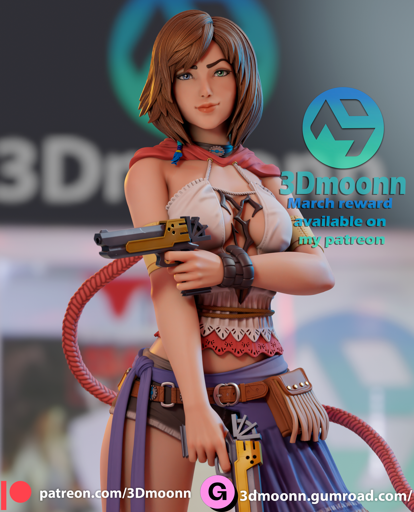 Yuna Resin Fan Art Sculpture 3DMoonn