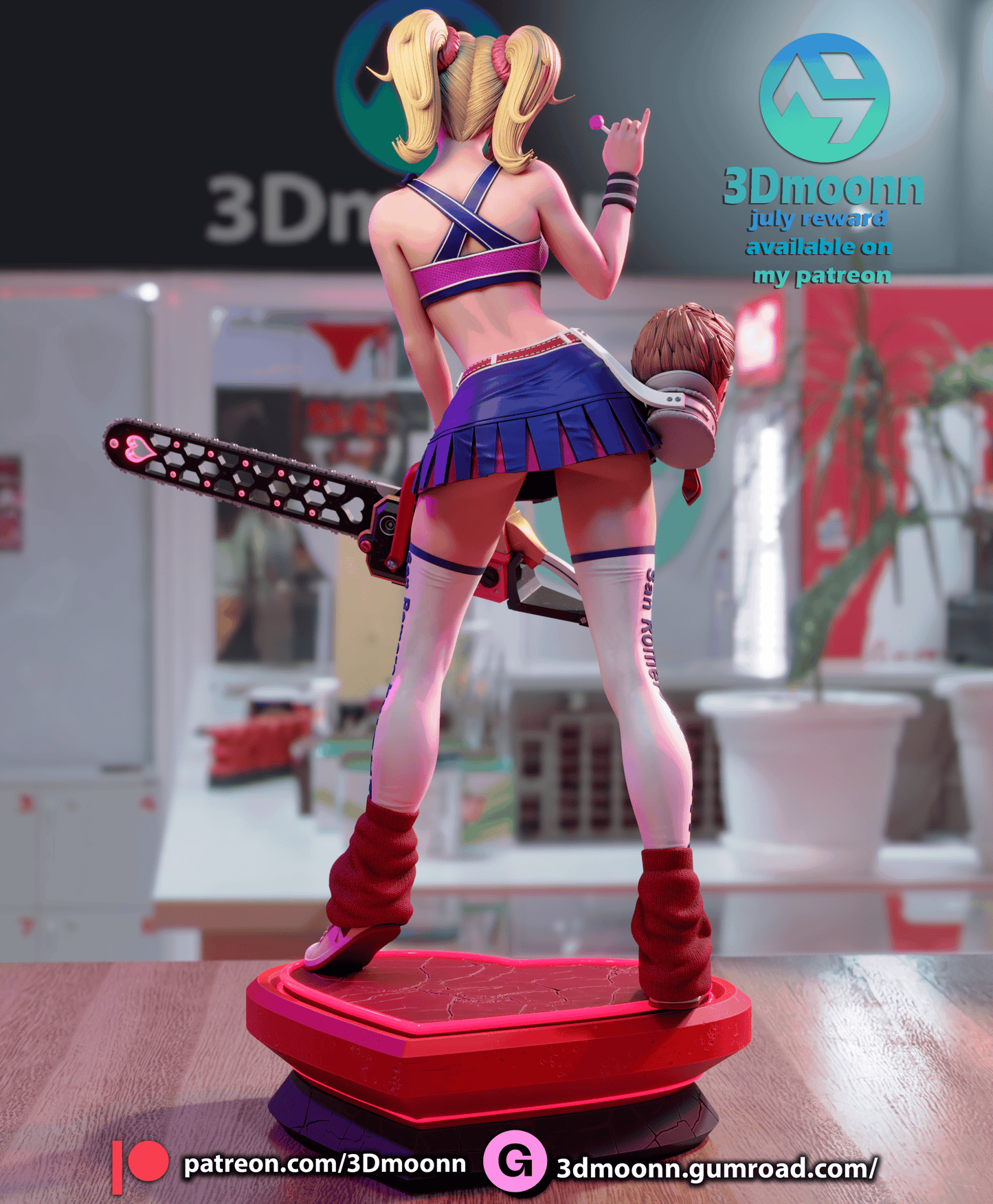 Lollipop Chainsaw Resin Fan Art Sculpture 3DMoonn