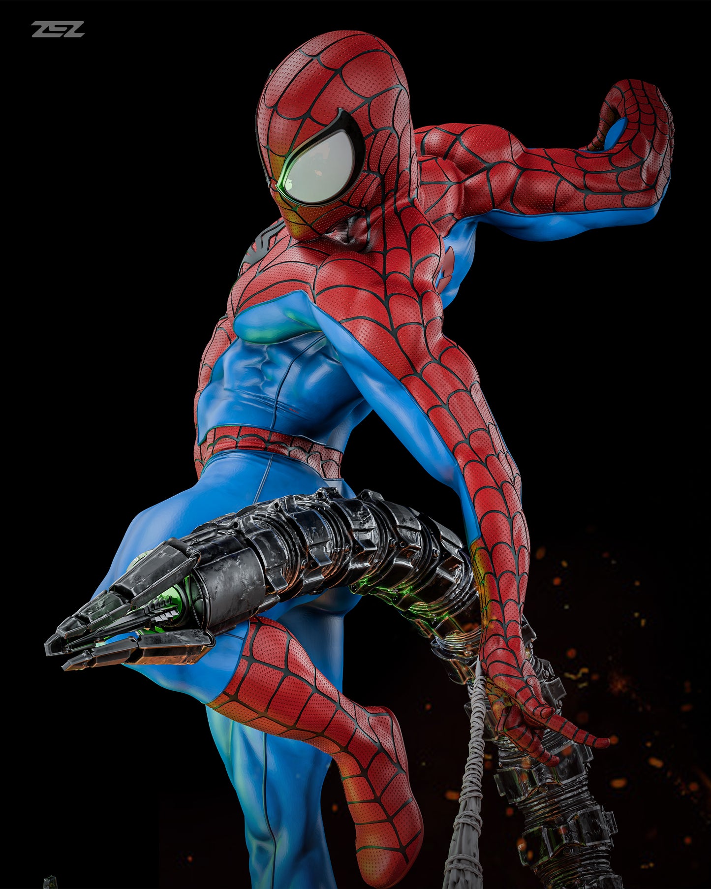 Spiderman vs Octa Resin Fan Art Sculpture (Zez)