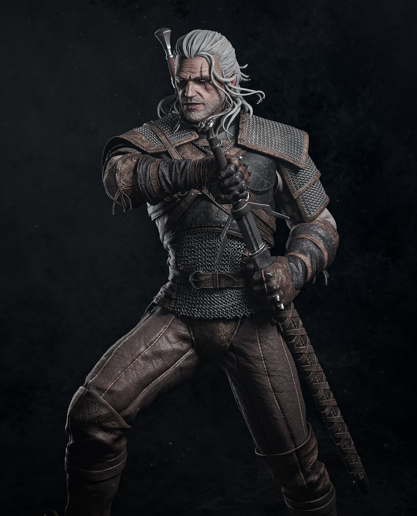 Geralt of Rivia - The Witcher -  Resin Art - MTO (Design by CA3D)