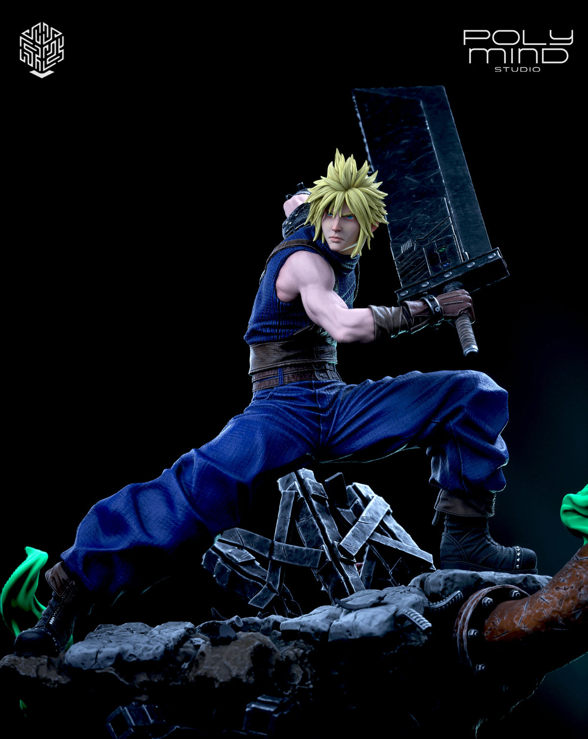Cloud Final Fantasy Resin Art (PolyMind Version)