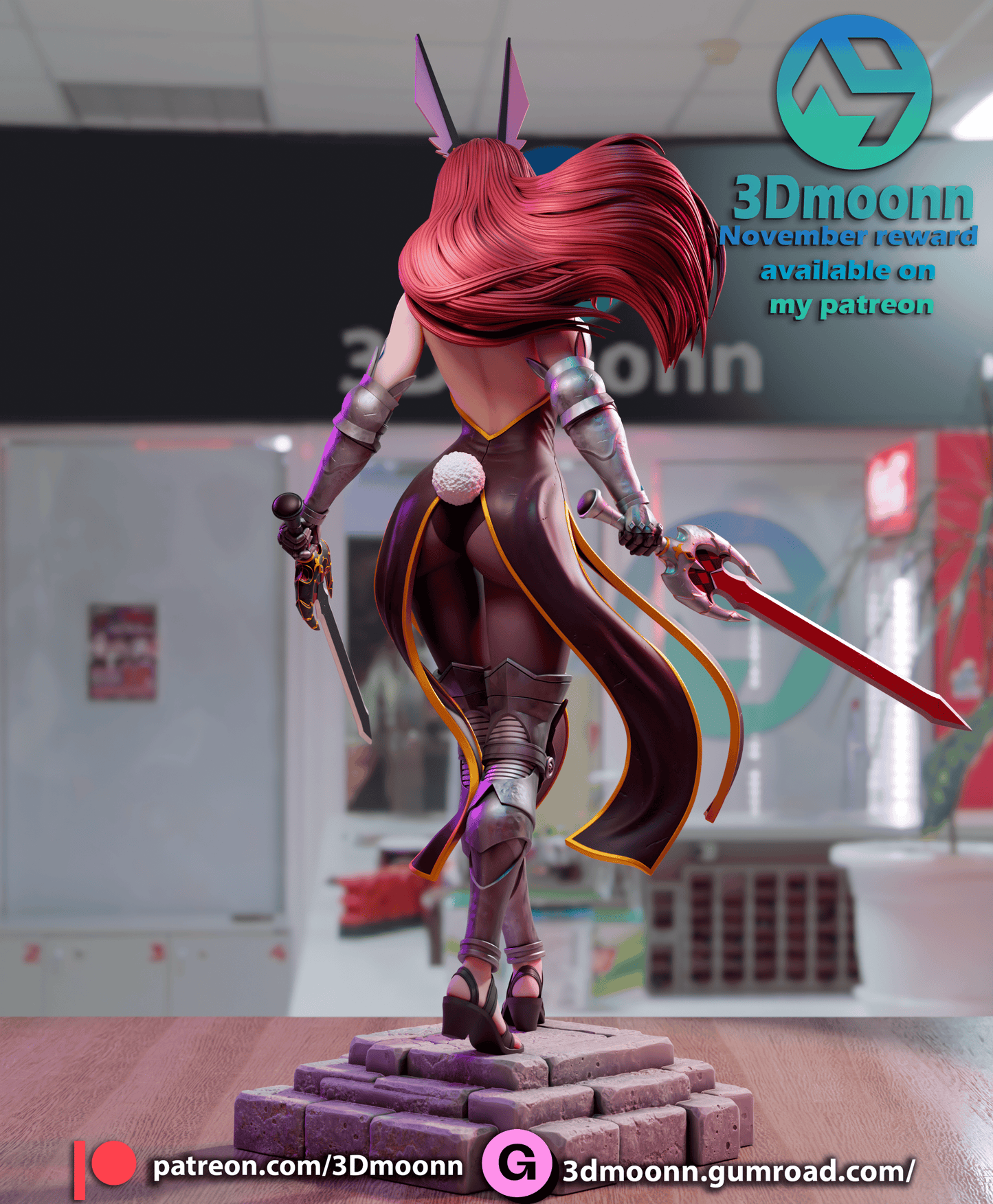 Erza Scarlet Resin Fan Art Sculpture (3DM)