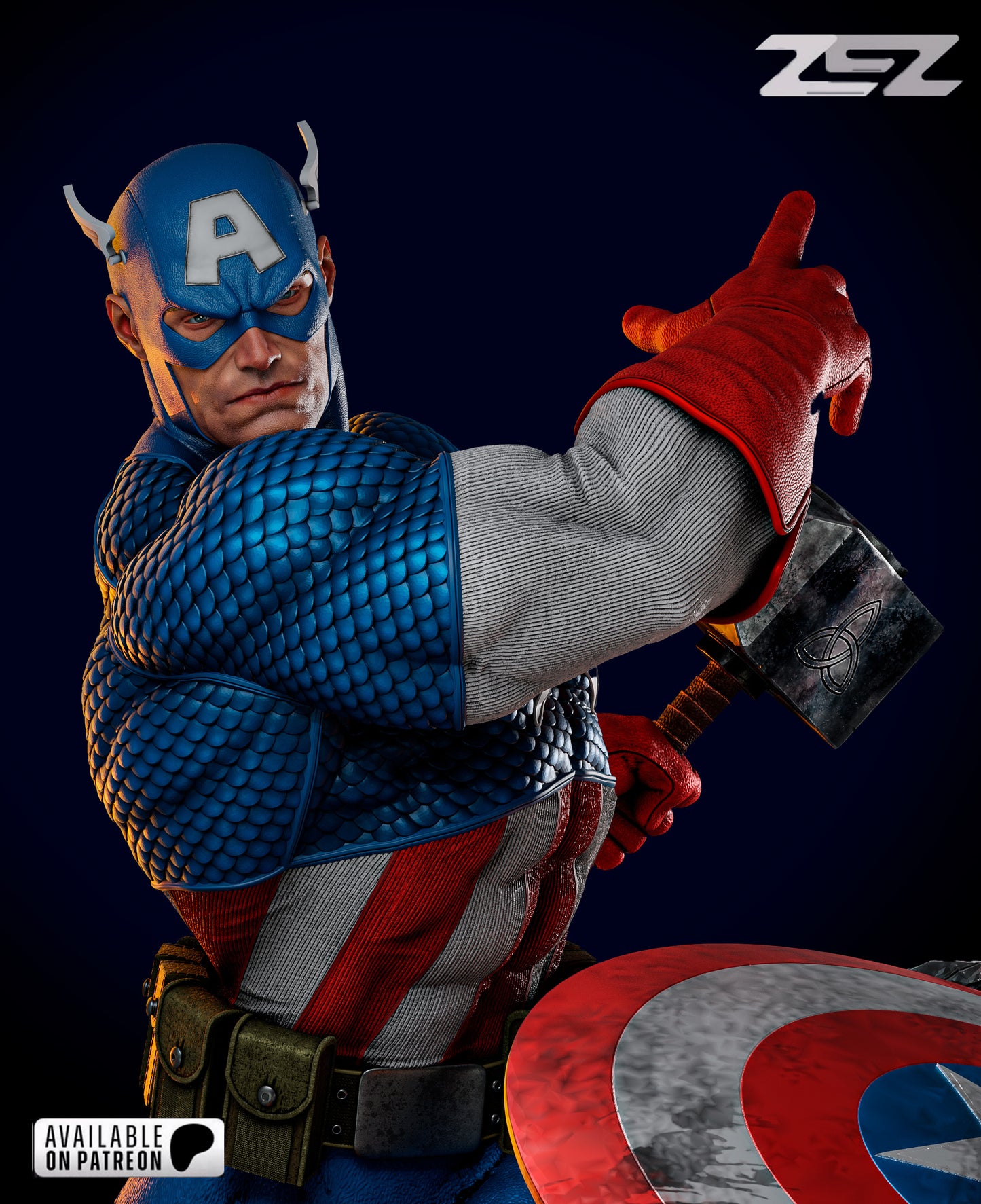 Captain America Resin Fan Art - MTO (ZEZ)