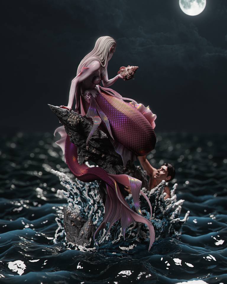 Mermaid Resin Art - MTO (Design by CA3D)
