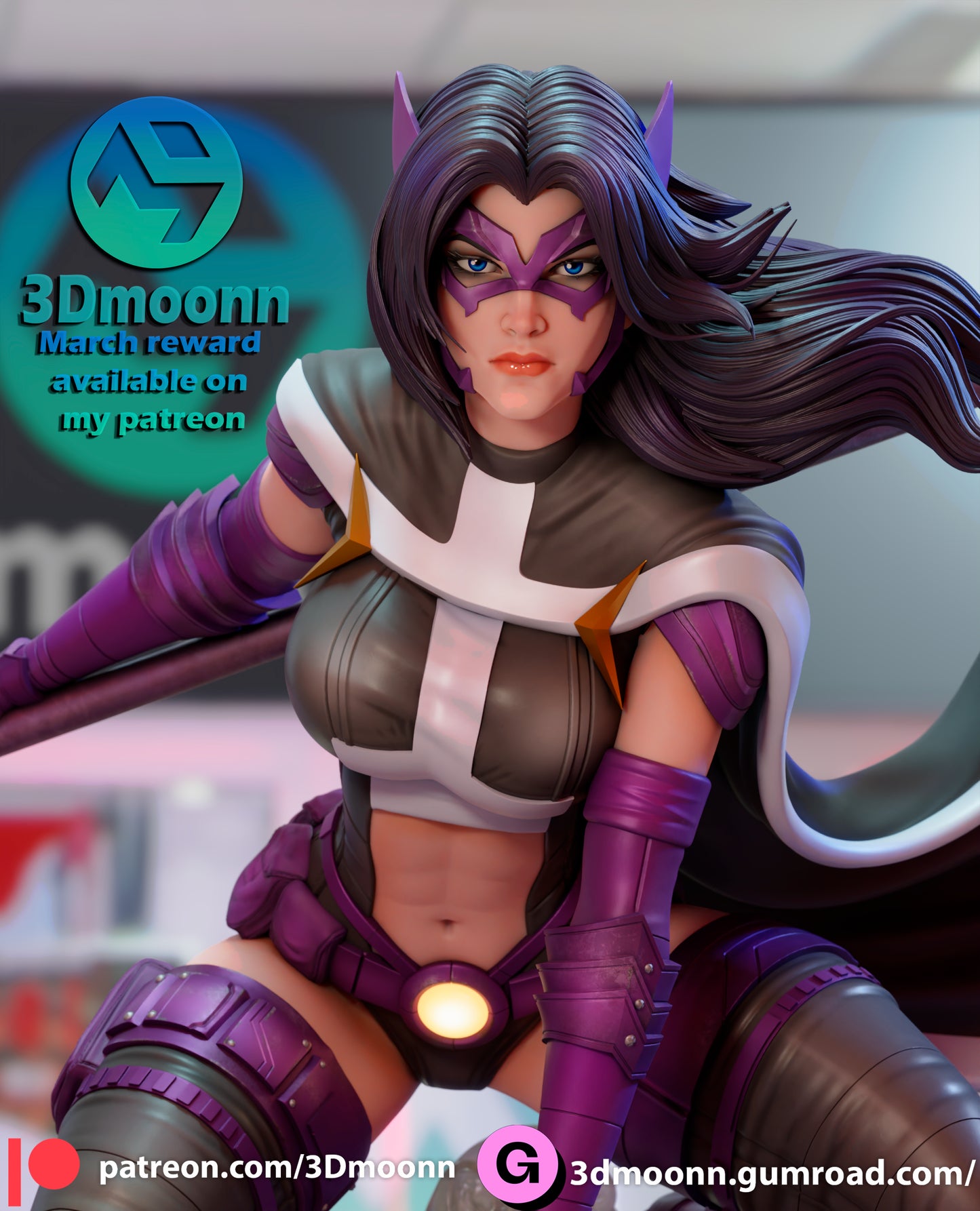 Huntress Resin Fan Art Sculpture 3DMoonn