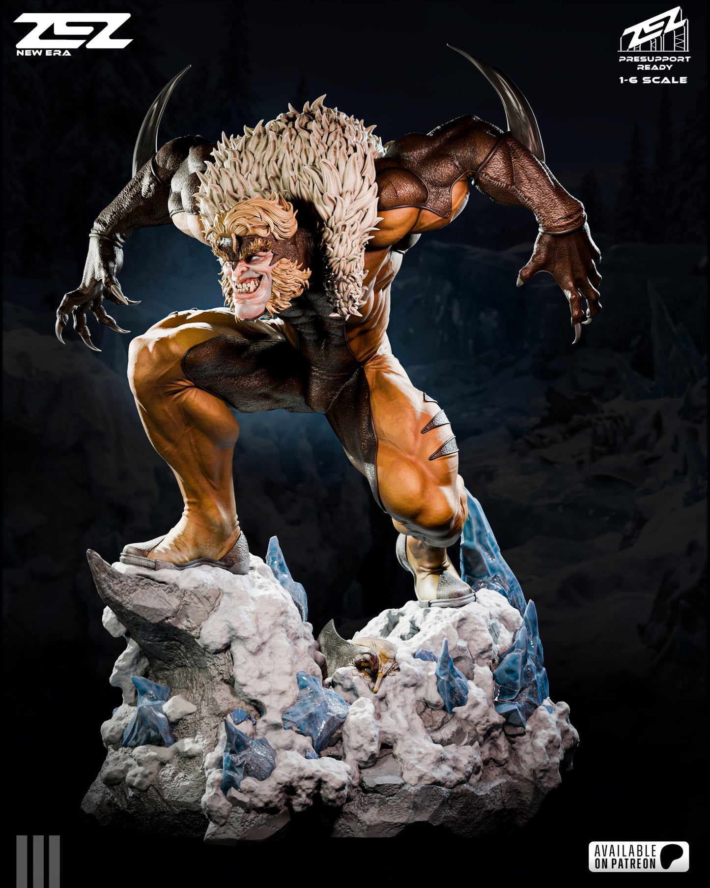 Sabretooth Resin Art (Design by ZEZ Studios)