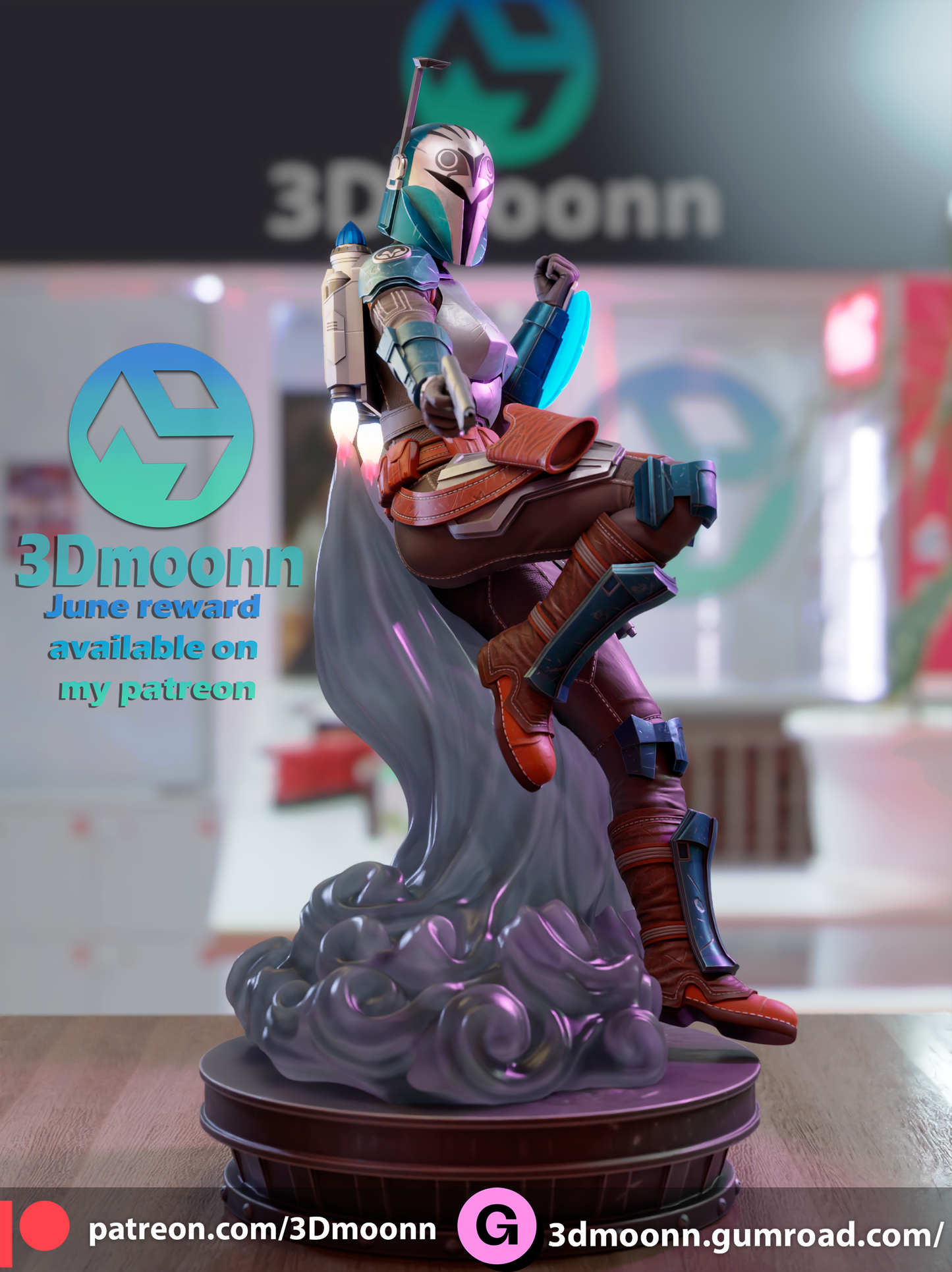 Bo Katan Resin Fan Art Sculpture 3DMoonn