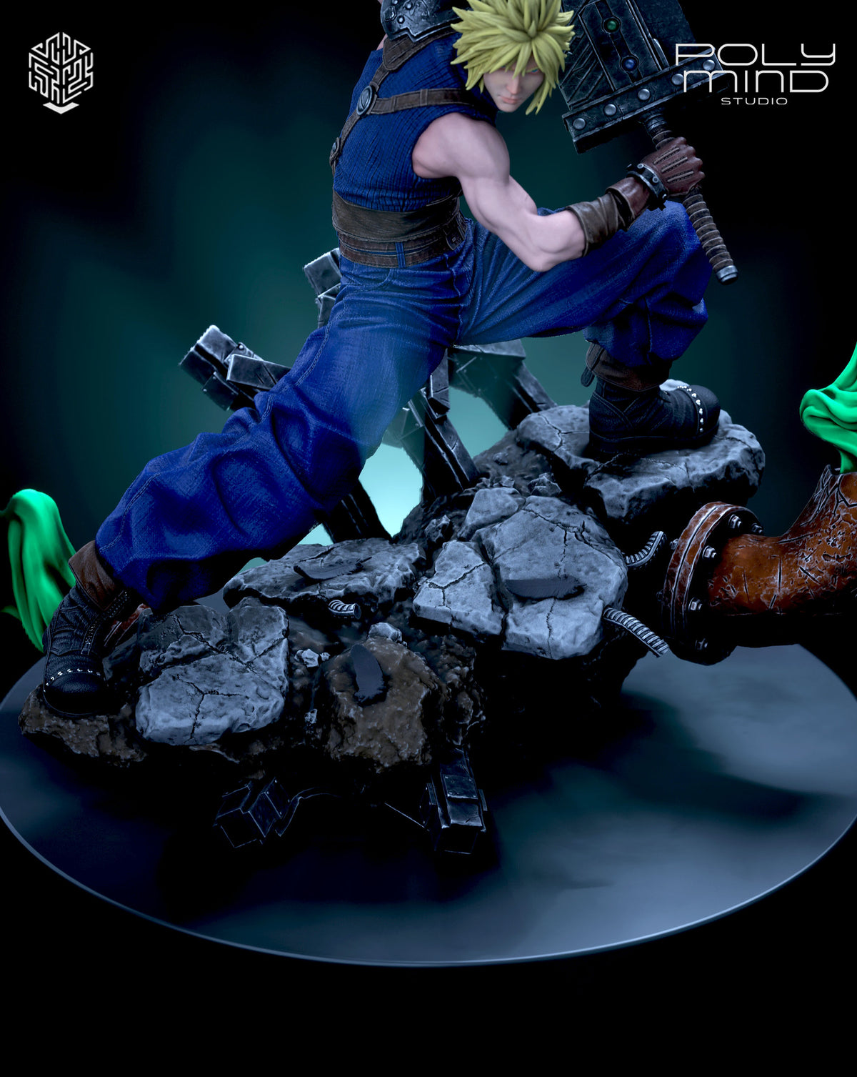 Cloud Final Fantasy Resin Art (PolyMind Version)