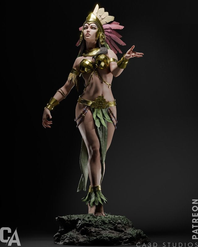 Aztec Beauty Resin Fan Art  - MTO