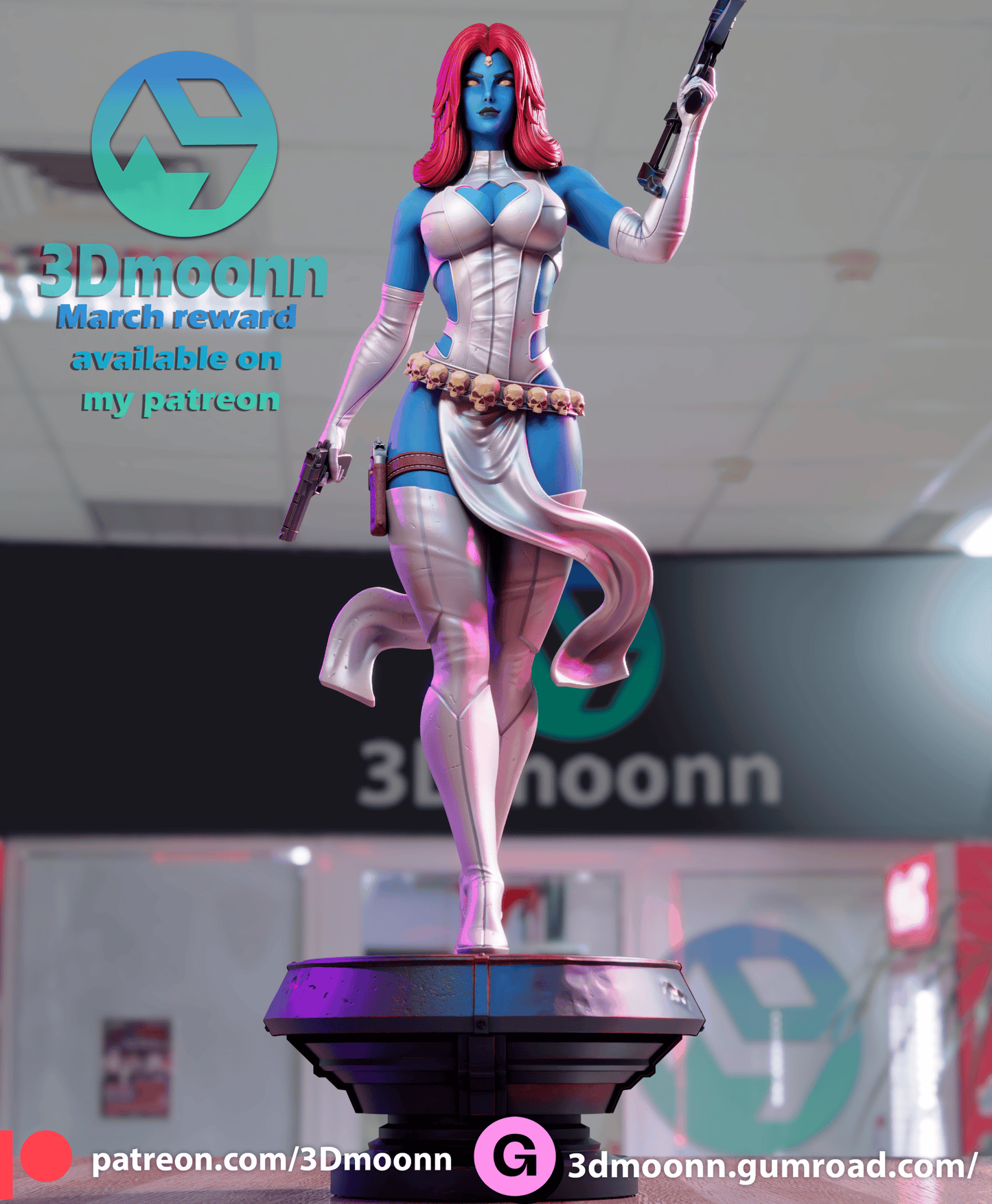 Mystique Resin Fan Art Sculpture 3DMoonn