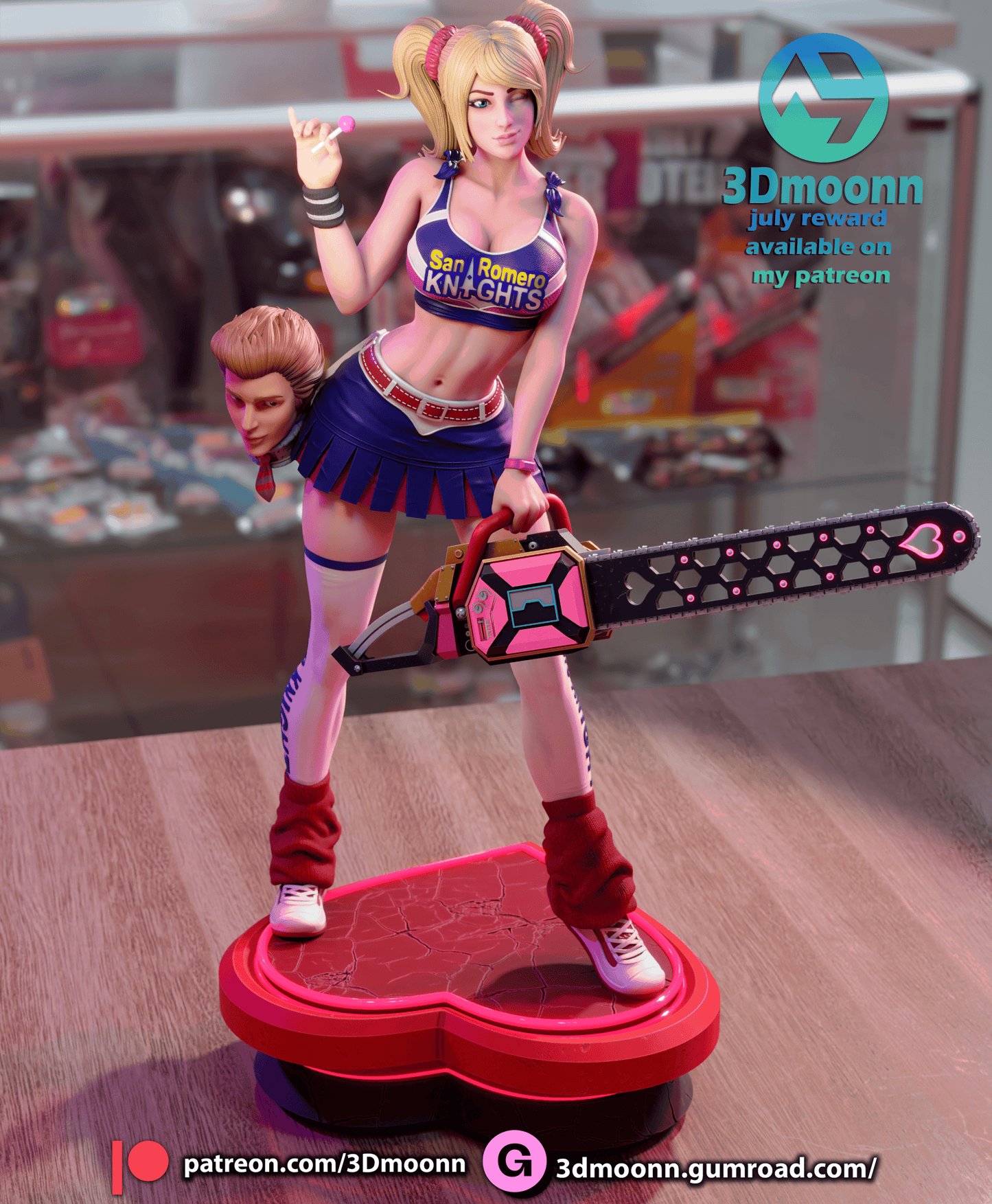 Lollipop Chainsaw Resin Fan Art Sculpture 3DMoonn