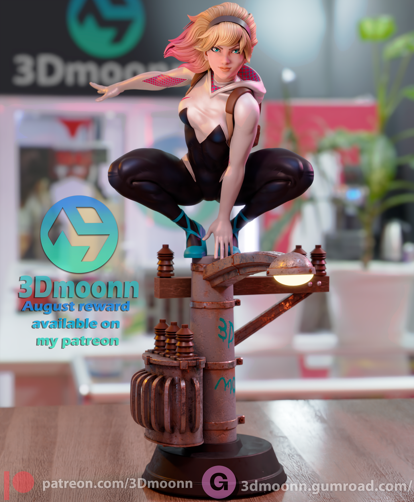 Spider-Gwen Resin Fan Art Sculpture 3DMoonn