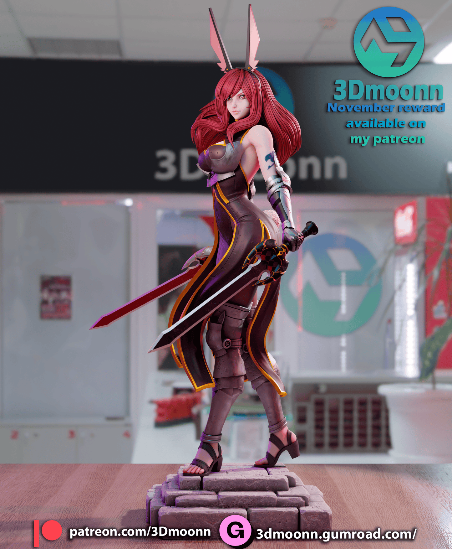 Erza Scarlet Resin Fan Art Sculpture (3DM)