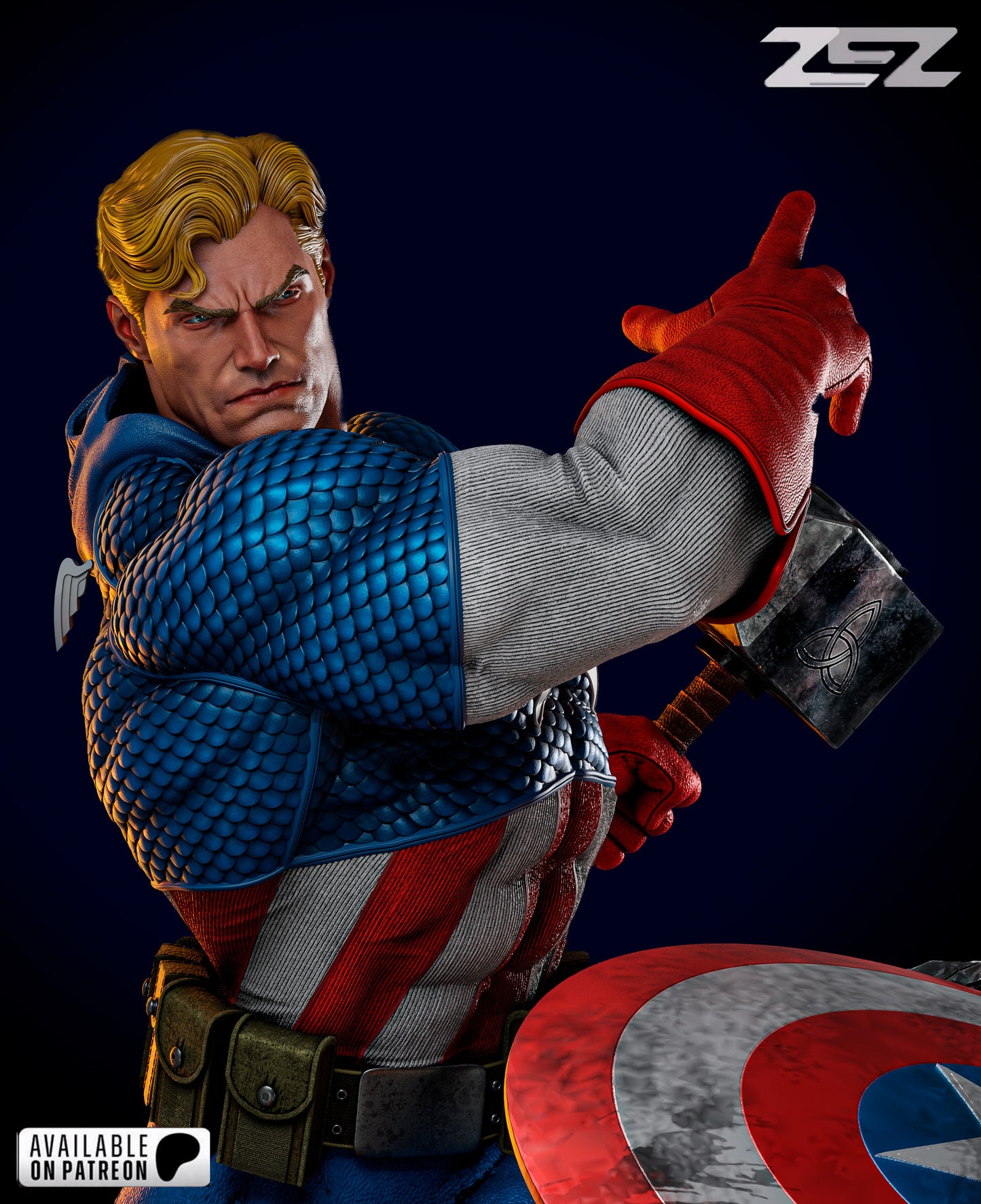 Captain America Resin Fan Art - MTO (ZEZ)