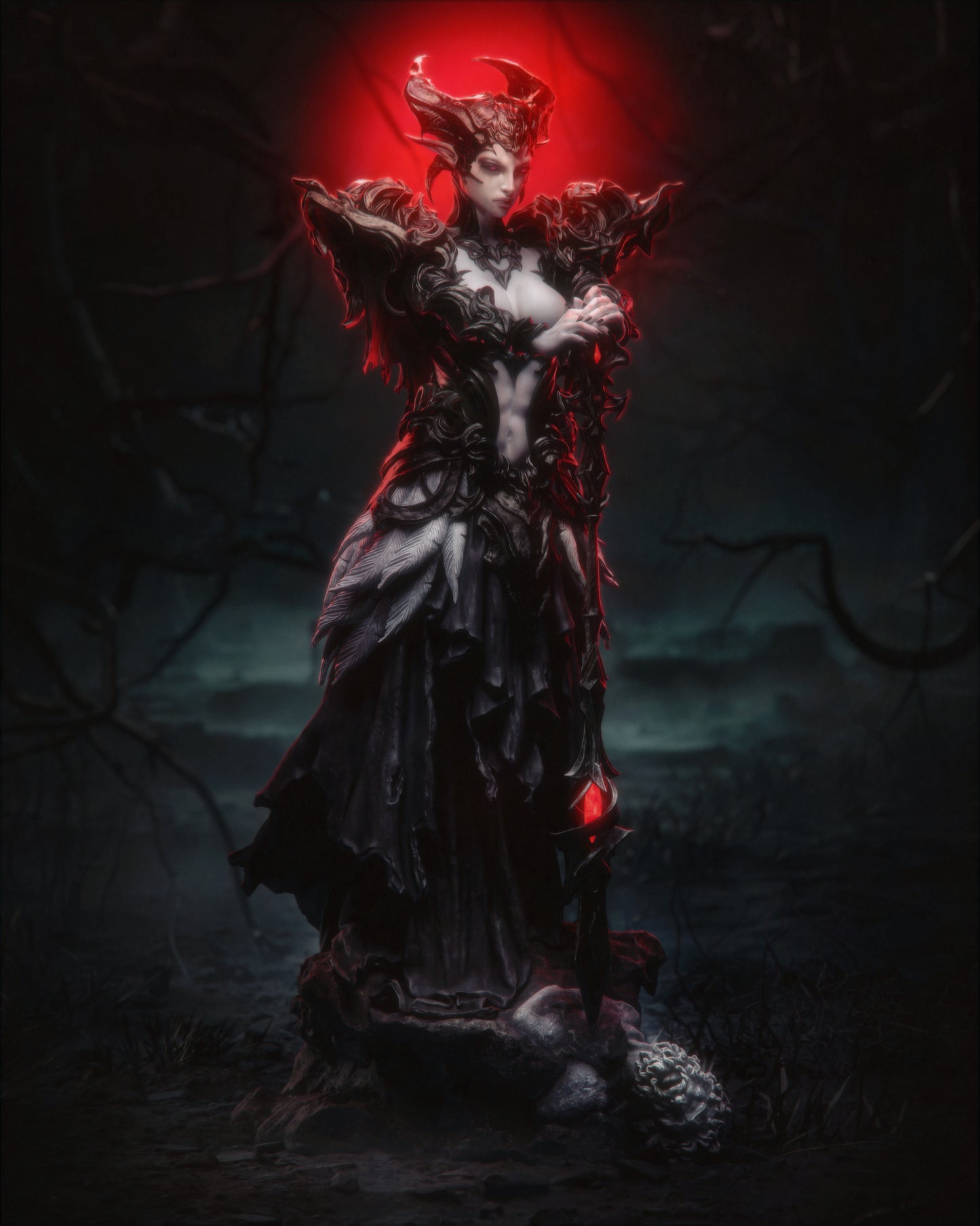 Queen of the Ashen Vale Resin Art - MTO (Design by CA3D)