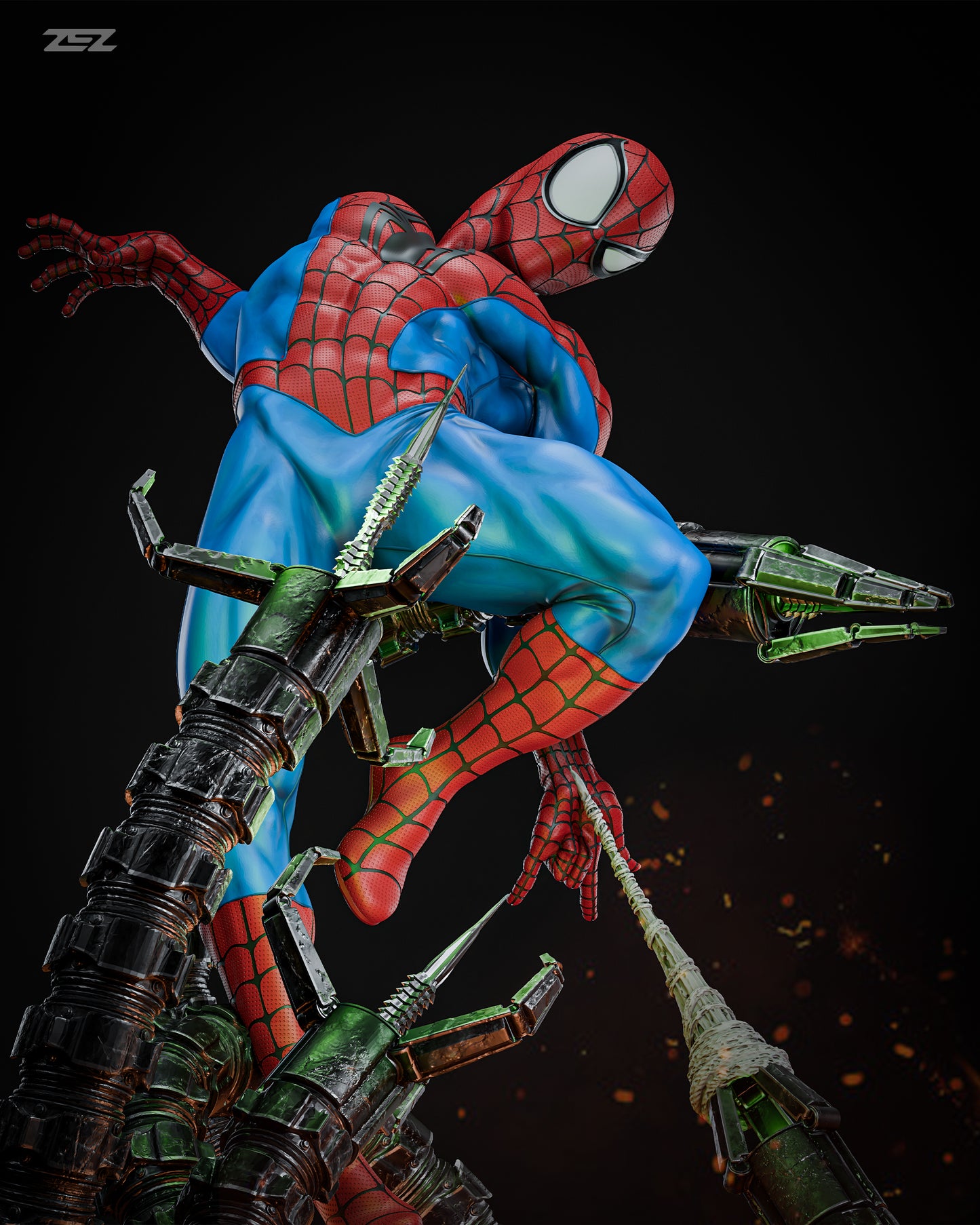 Spiderman vs Octa Resin Fan Art Sculpture (Zez)