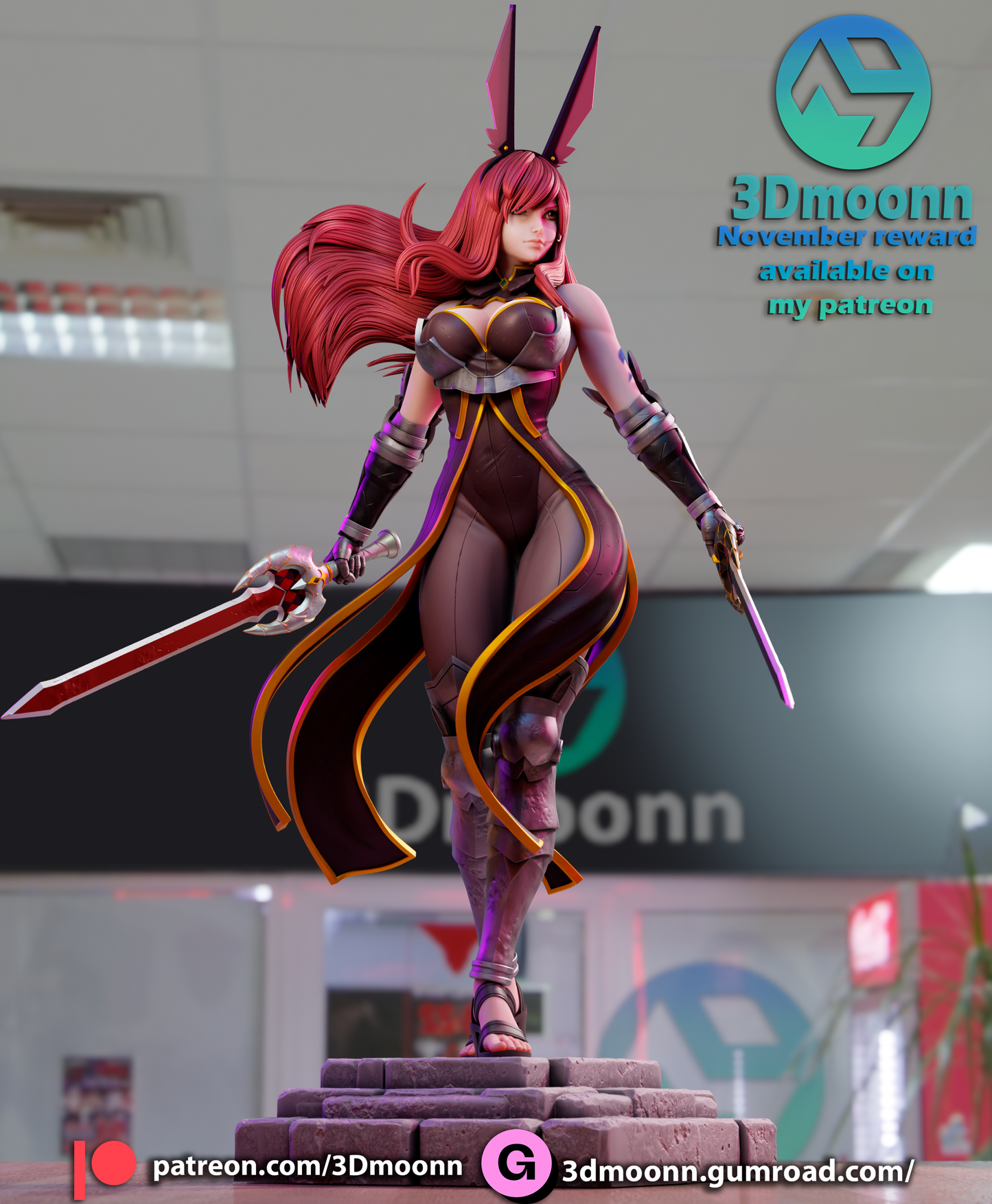 Erza Scarlet Resin Fan Art Sculpture (3DM)