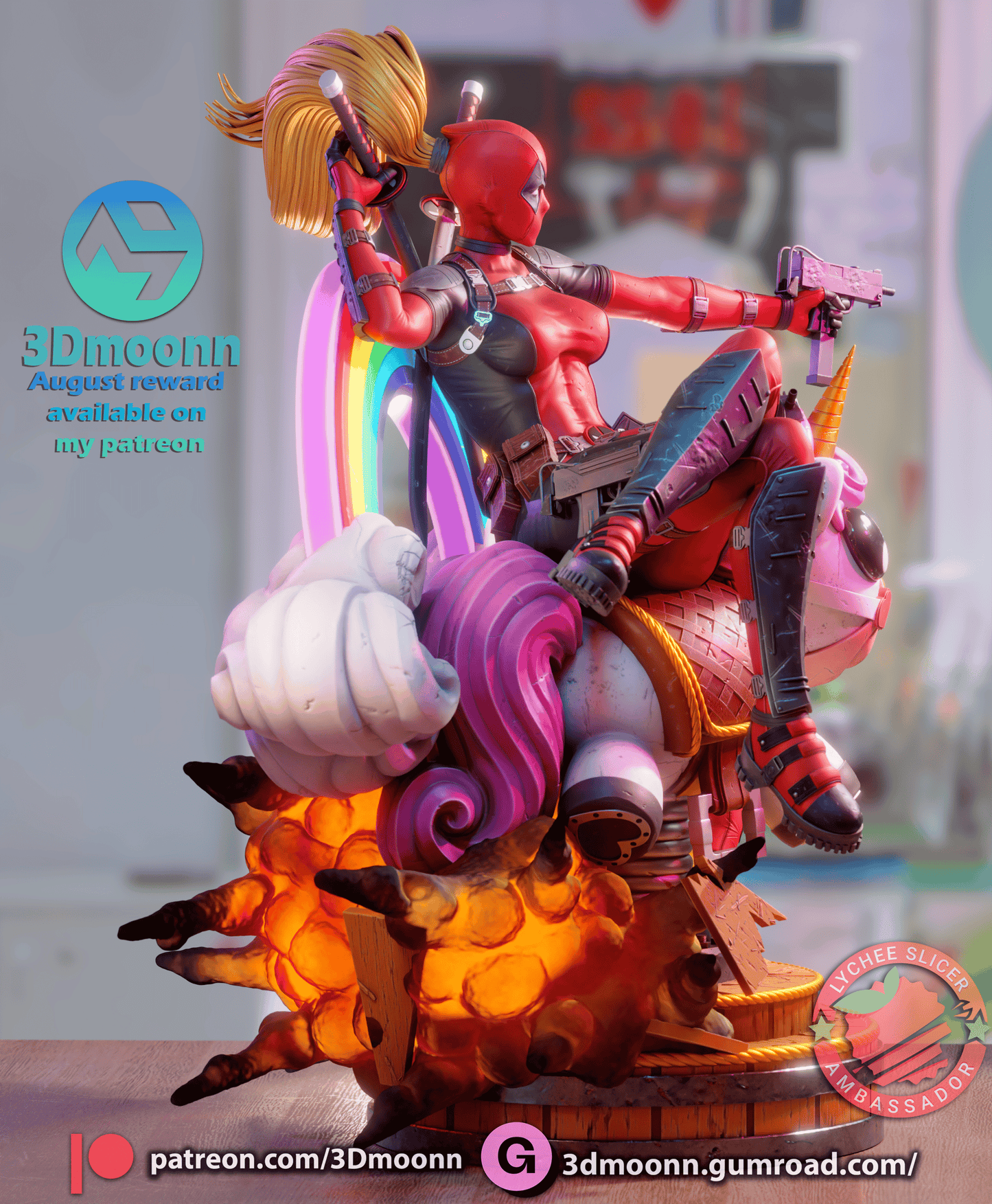 Lady Deadpool Resin Sculpture Fan Art - MTO 3dMoonn