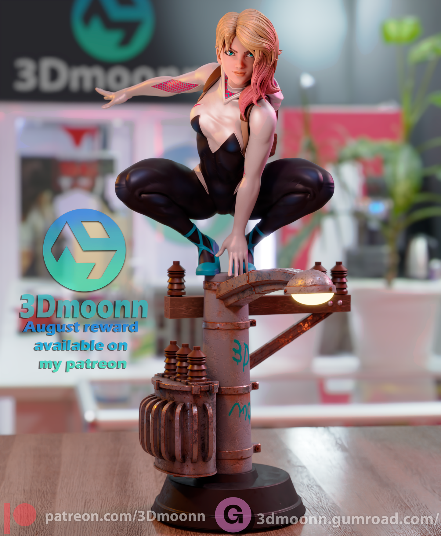 Spider-Gwen Resin Fan Art Sculpture 3DMoonn