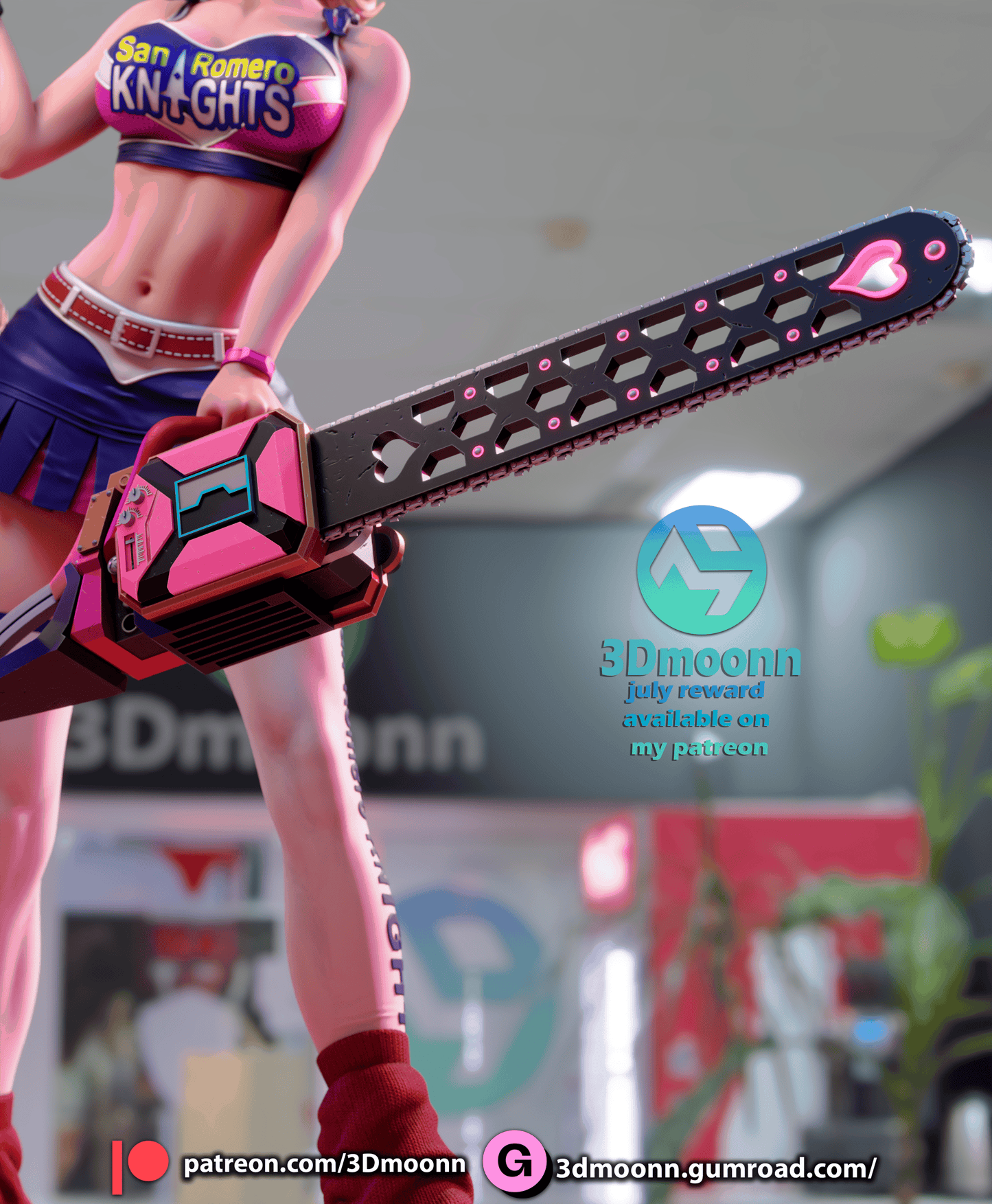 Lollipop Chainsaw Resin Fan Art Sculpture 3DMoonn