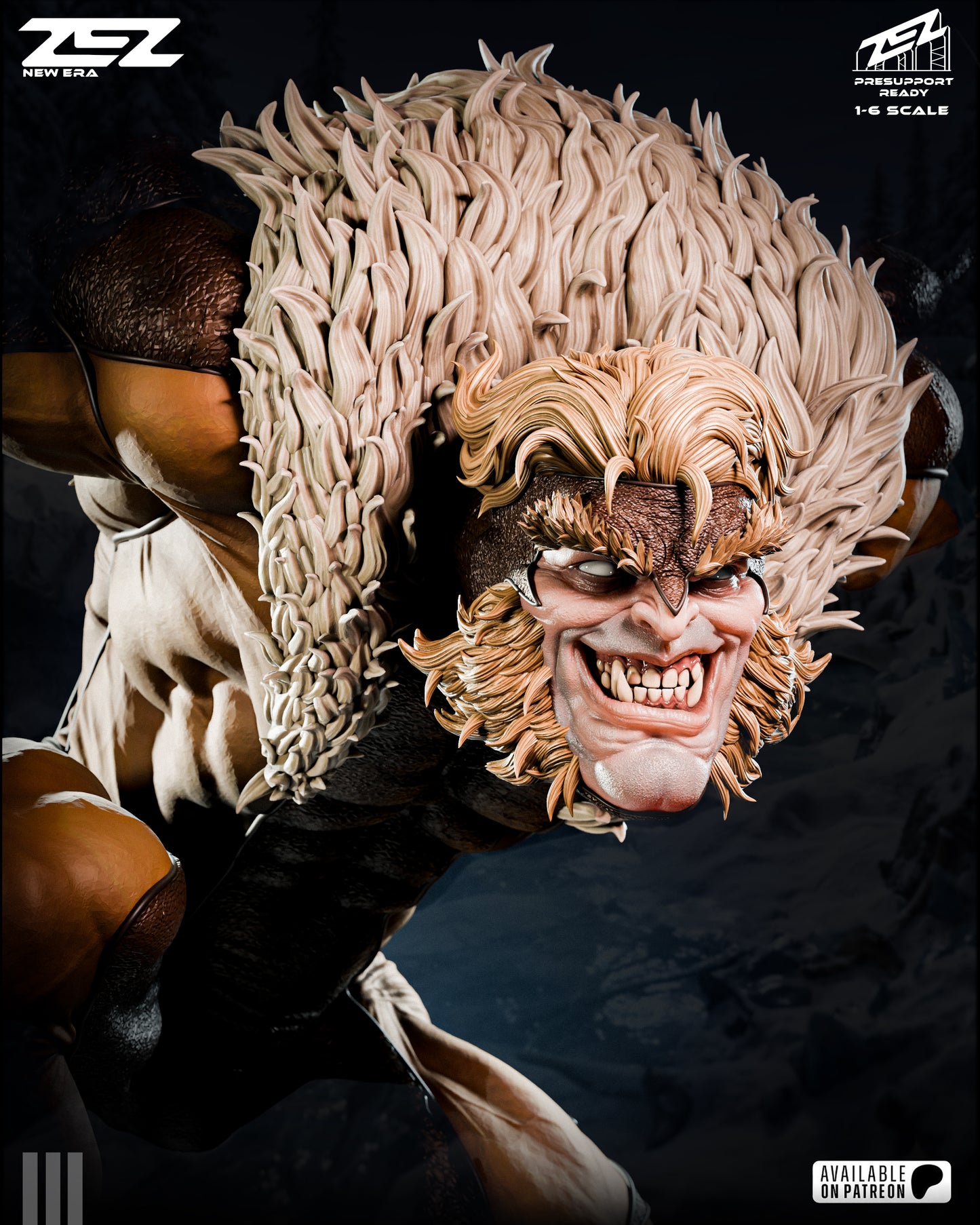 Sabretooth Resin Art (Design by ZEZ Studios)