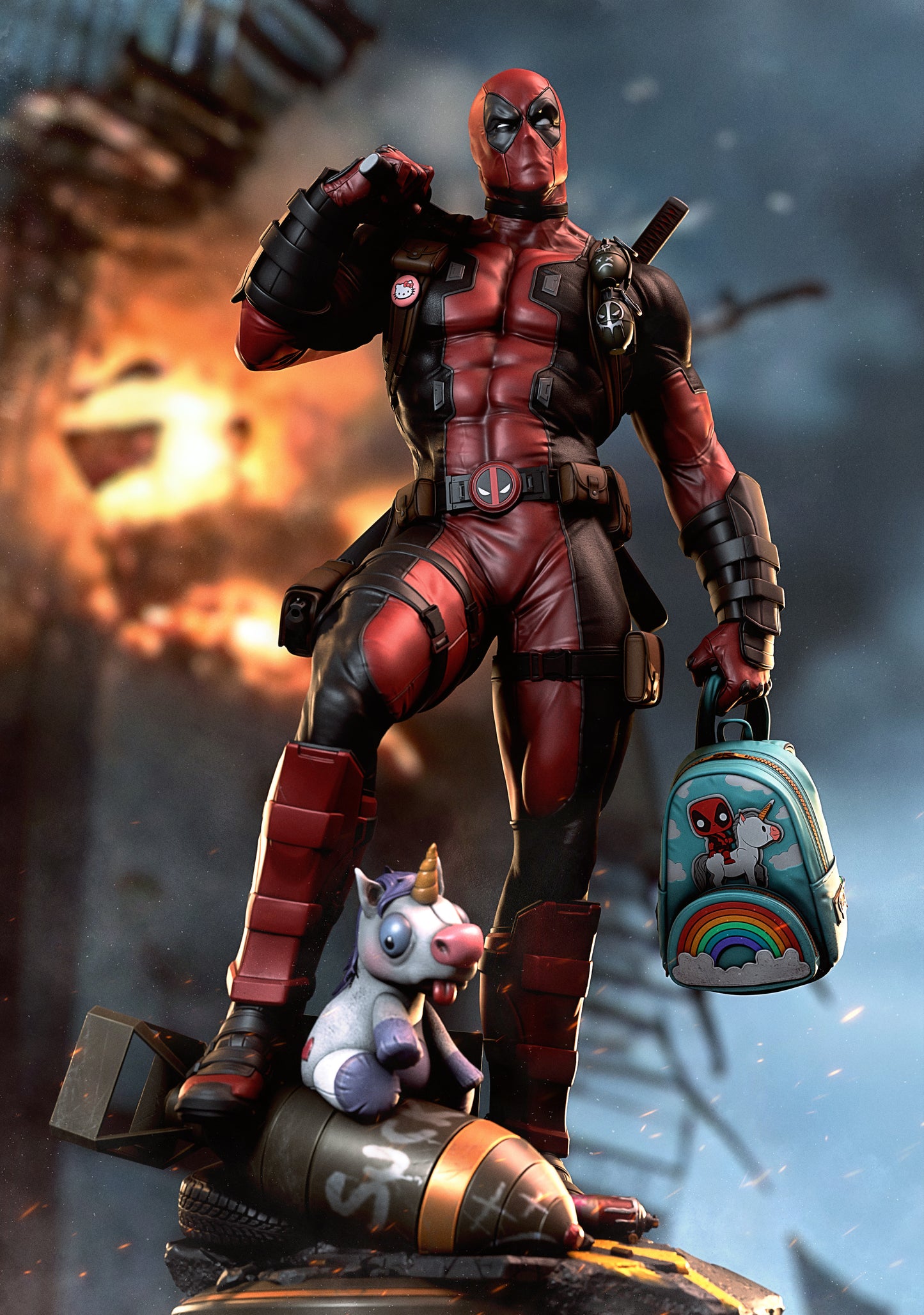 Deadpool Resin Art (Design by CA3D)