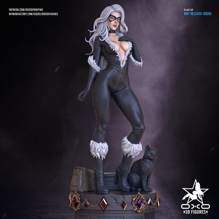 Black Cat Resin Art (Designed by OXO3D)