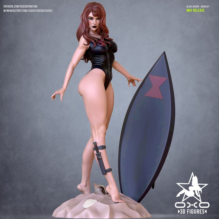 Marvel Black Widow Swimsuit Edition Resin Fan Art (Designed by OXO3D)