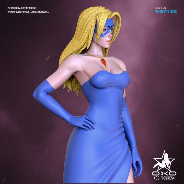 Blonde Blazer in Dress Resin Fan Art (Designed by OXO3D)