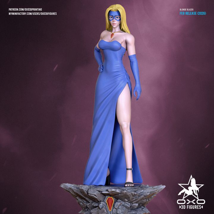 Blonde Blazer in Dress Resin Fan Art (Designed by OXO3D)
