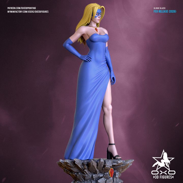 Blonde Blazer in Dress Resin Fan Art (Designed by OXO3D)