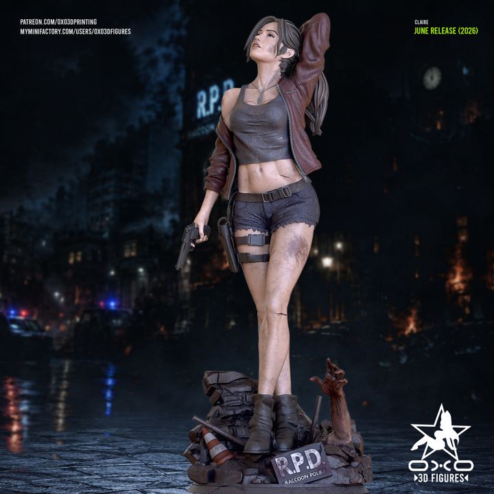 Claire Redfield Resin Art (Designed by OXO3D)