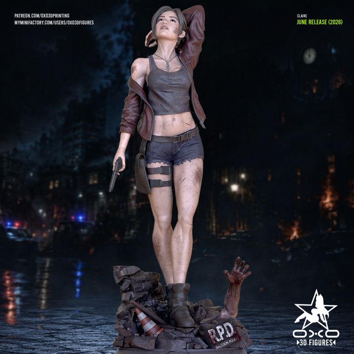 Claire Redfield Resin Art (Designed by OXO3D)