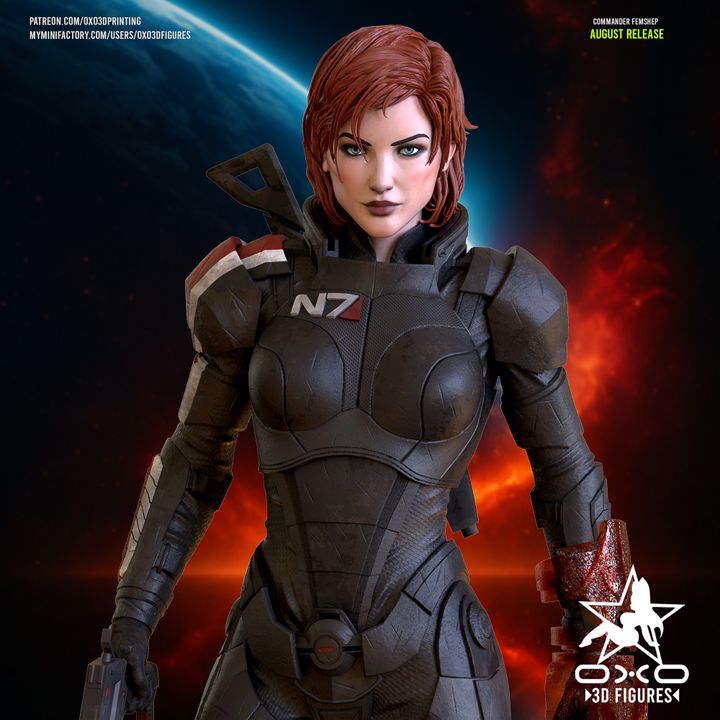 Commander Shepard Mass Effect (Female) Resin Fan Art (Designed by OXO3D)