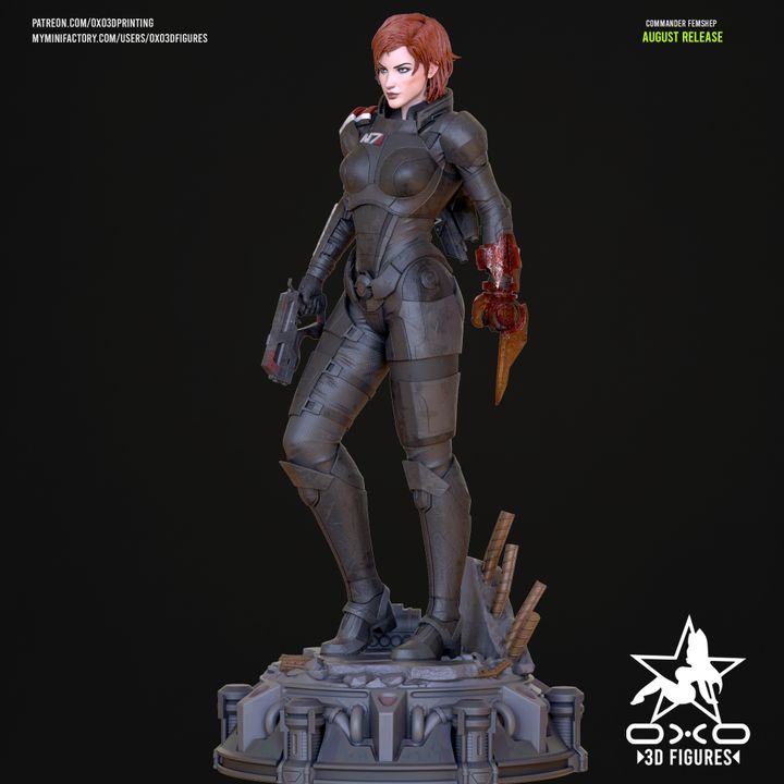 Commander Shepard Mass Effect (Female) Resin Fan Art (Designed by OXO3D)