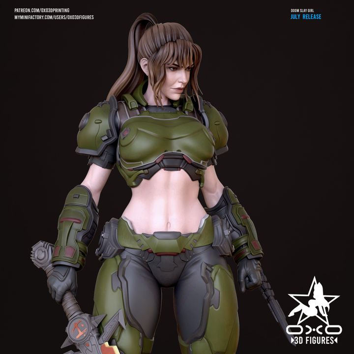 Doomslayer Girl Resin Fan Art (Designed by OXO3D)