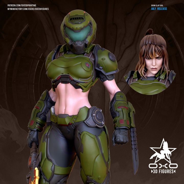 Doomslayer Girl Resin Fan Art (Designed by OXO3D)