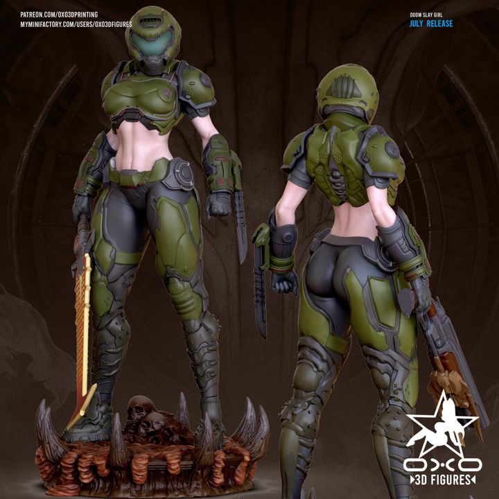 Doomslayer Girl Resin Fan Art (Designed by OXO3D)