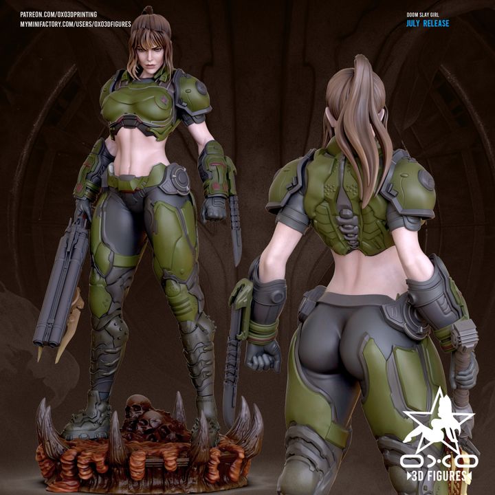 Doomslayer Girl Resin Fan Art (Designed by OXO3D)