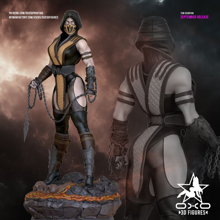 Female Scorpion Resin Fan Art (Designed by OXO3D)