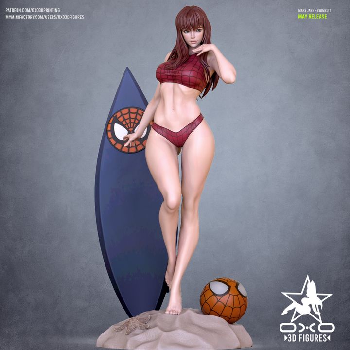 Spiderman Mary Jane Swimsuit Edition Resin Fan Art (Designed by OXO3D)