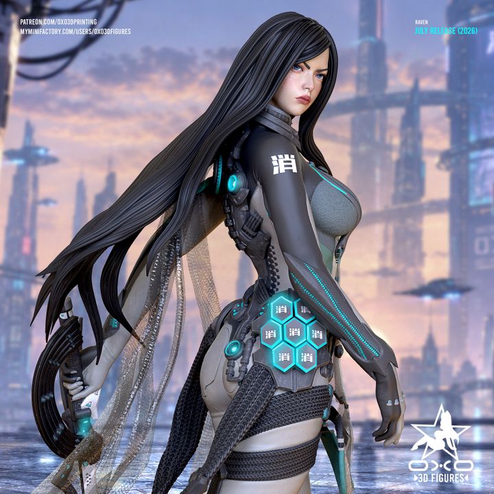 Raven Stellar Blade Resin Art (Designed by OXO3D)
