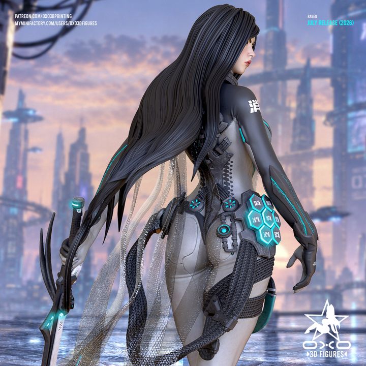 Raven Stellar Blade Resin Art (Designed by OXO3D)