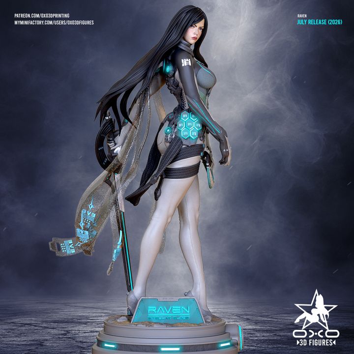 Raven Stellar Blade Resin Art (Designed by OXO3D)