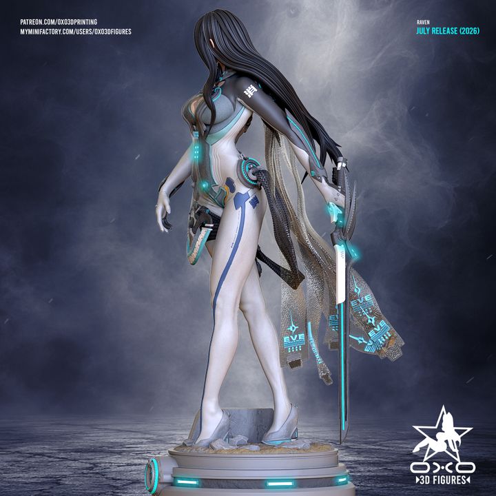 Raven Stellar Blade Resin Art (Designed by OXO3D)