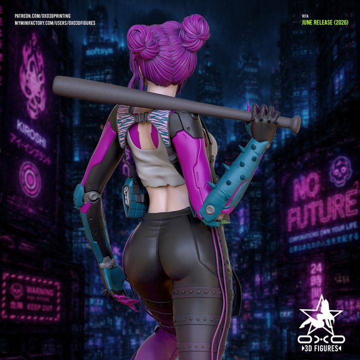 Rita Cyberpunk Resin Art (Designed by OXO3D)