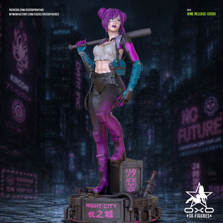 Rita Cyberpunk Resin Art (Designed by OXO3D)