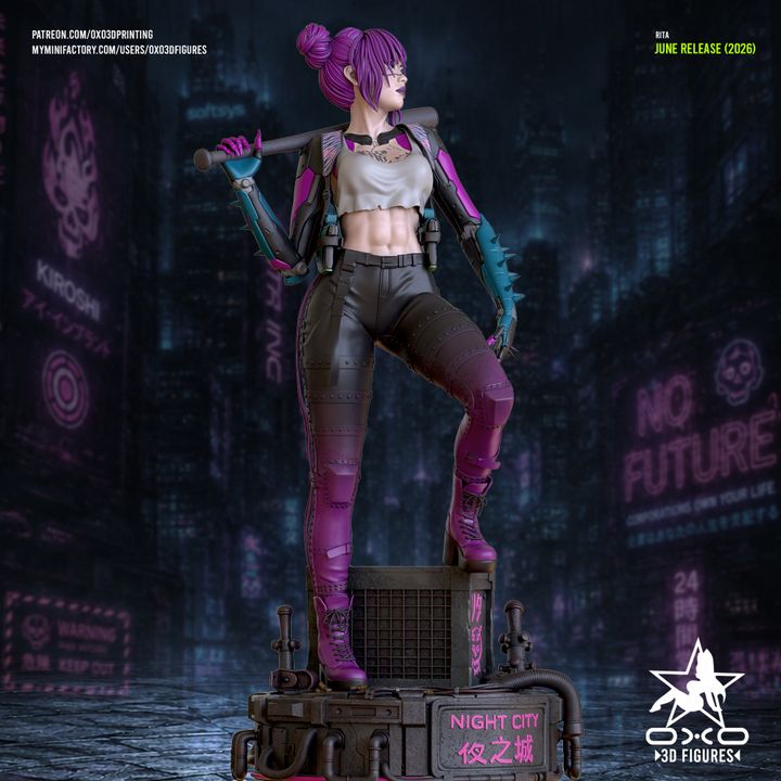 Rita Cyberpunk Resin Art (Designed by OXO3D)