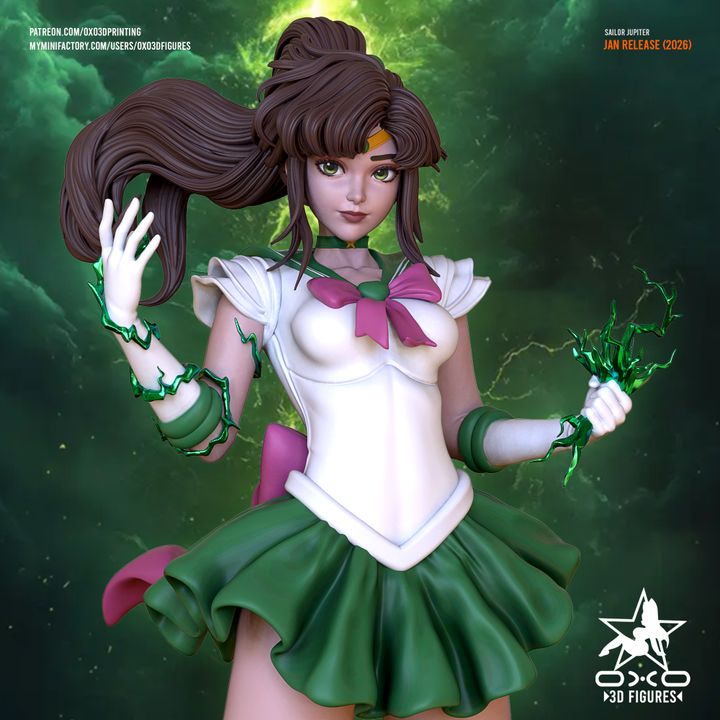 Sailor Jupiter Resin Fan Art (Designed by OXO3D)