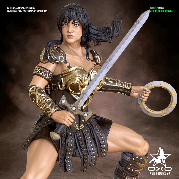 Xena Warrior Princess Resin Art (Designed by OXO3D)